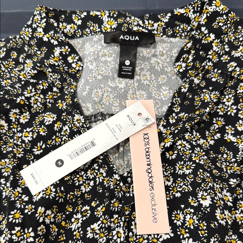 Aqua Black Floral Dress